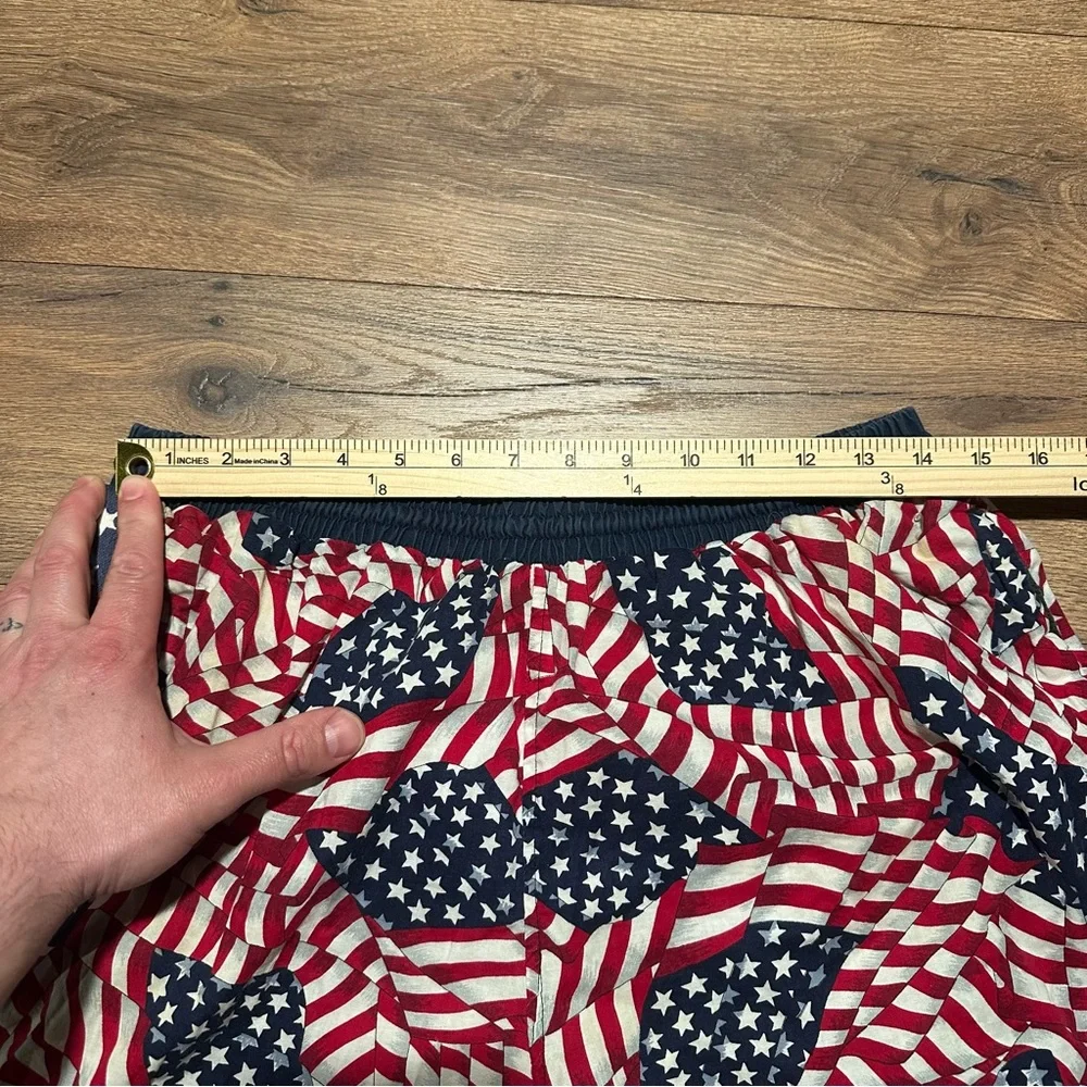 Primitive Prints Hermosa Beach Vintage American Flag Swim/Board Shorts Size XL‎